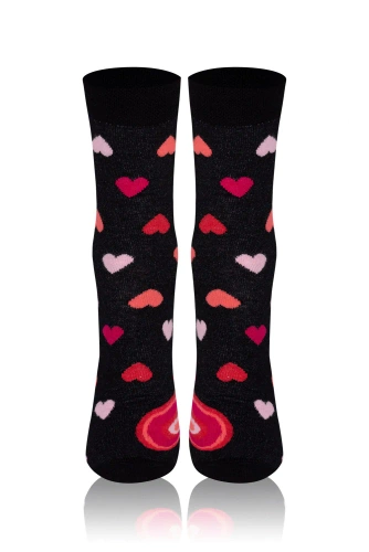 M30D Serce Pánske dlhé ponožky Italian Fashion - čierne