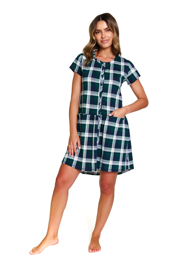 9444 Doctor Nap - Nočná košeľa pre tehotné a dojčiace ženy z bavlny | Poľská výroba - smaragdová