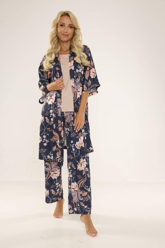 722 Lurdes Dámske pyžamo De Lafense - tmavomodré