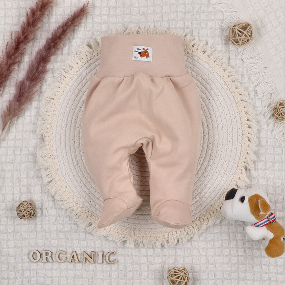 ABK-0028/PIE Psiaki Komplet niemowlęcy z bawełny organicznej Nini beżowy