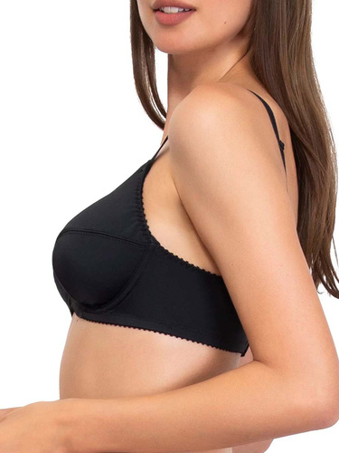 Donna 1962 Mäkká podprsenka s kosticami z mikrovlákna, bavlna, čierna