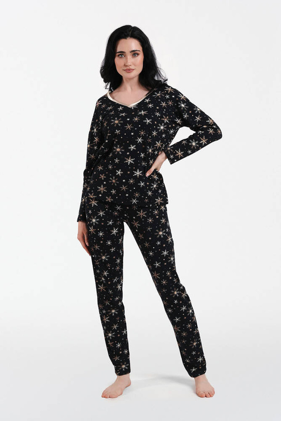 Laponia Dámske pyžamo s dlhým rukávom a dlhými nohavicami Italian Fashion - potlač