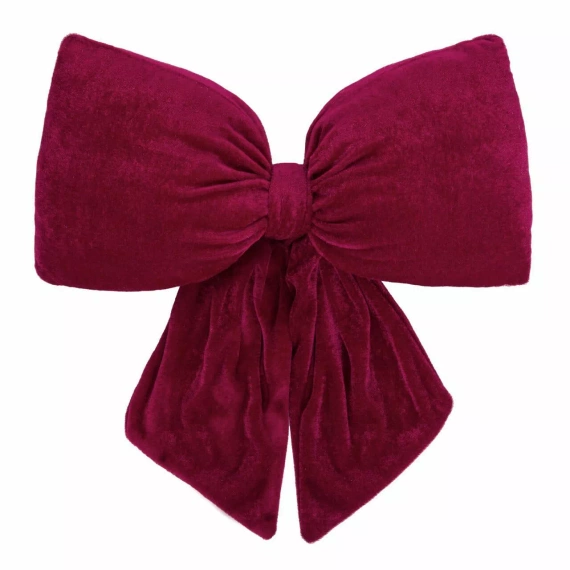 Vianočný vankúš Cocard Spod Igły i Nitki - bordový zamatový vankúš, certifikovaný Oeko-Tex