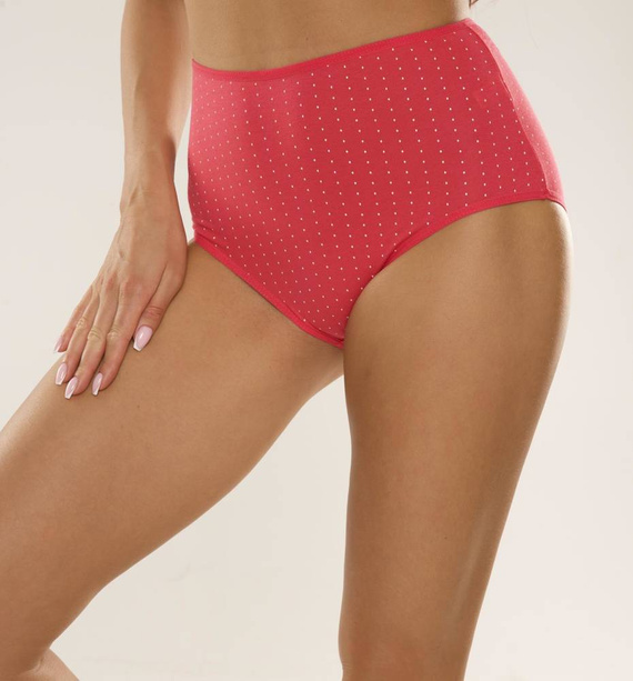 018 Sara De lafense nohavičky s vysokým pásom - malinové bodky