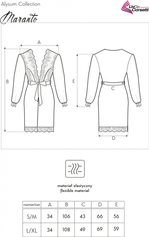 Maranto LC 90596 Alysum Collection dámsky župan LivCo Corsetti