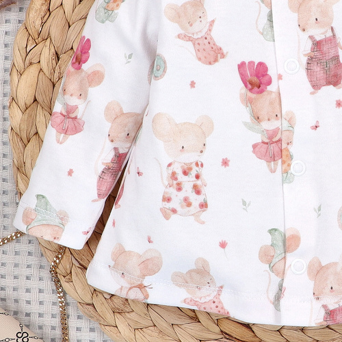 ABN-5540 Nini Happy Animals detské body z organickej bavlny - bez niklových cvočkov, bezpečné a pohodlné pre dieťa