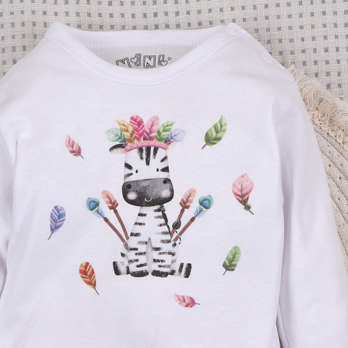 ABN-5550 Detské body Nini Happy Animals z organickej bavlny - pohodlie, bezpečnosť a štýl