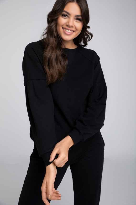 Parma Dámsky set s dlhým rukávom, nohavice Italian Fashion - čierny