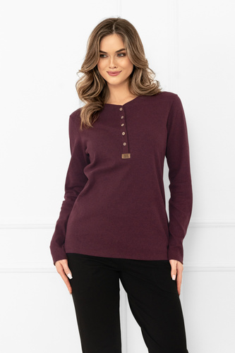 Gordo Dámska blúzka Italian Fashion bordová - klasická, bavlnená, s dlhým rukávom