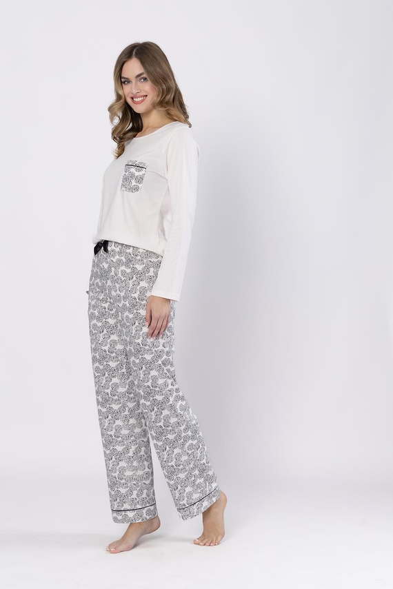 Baśka 1698 Leveza pyžamo čierne - klasické, dvojdielne, pohodlné