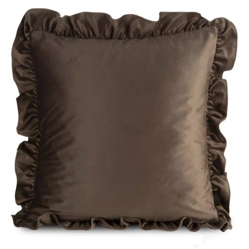 Obliečka Brenda 45x45 šalviová zamat s volánom dark beige