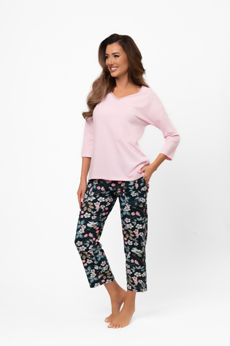 Dámske bavlnené pyžamo Marisal - 3/4 blúzka, 7/8 nohavice Talianska móda