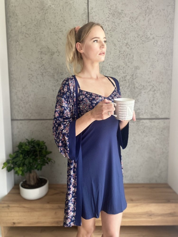 465 Nočná košeľa bez ramienok Mia Forex - tmavomodrá