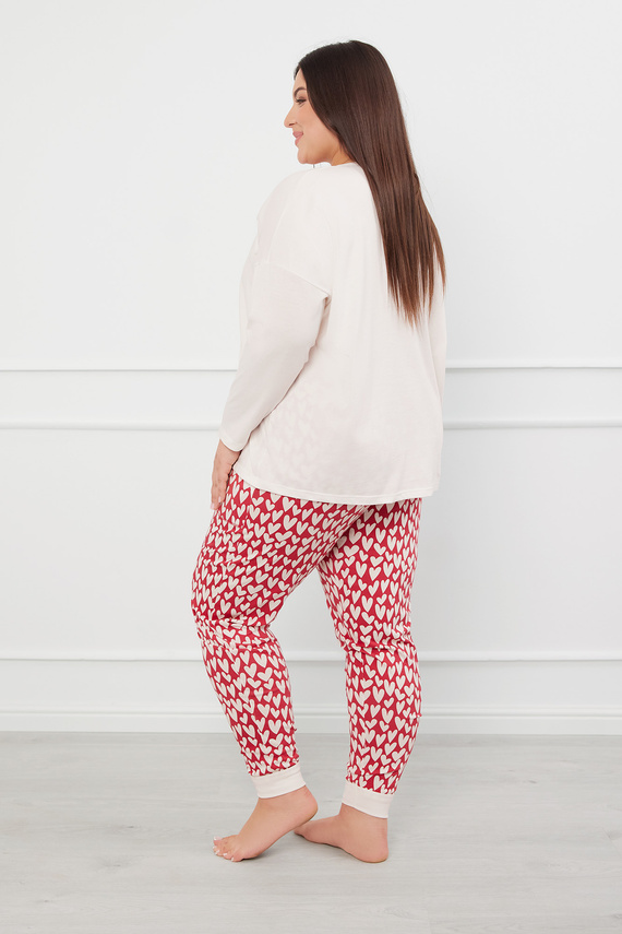 Evora Dámske pyžamo s dlhým rukávom a dlhými nohavicami Italian Fashion - ecru/print