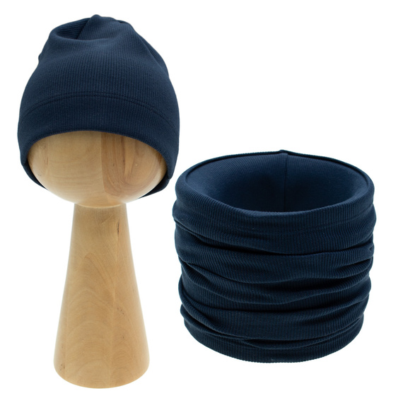 219268 Willy Nicol set klobúk + čiapka bavlna - tmavomodrá, pruhovaná