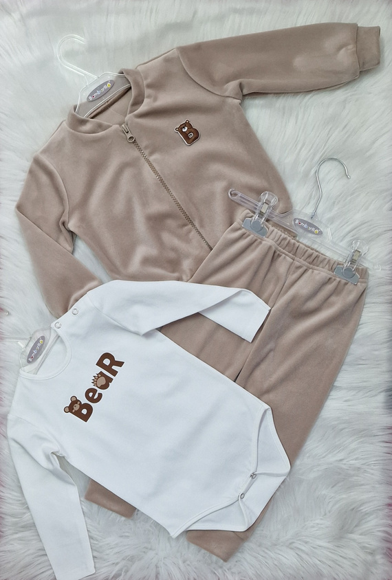 Body Bear Baby Bambarillo ecru | Bavlna, elastické, pohodlné