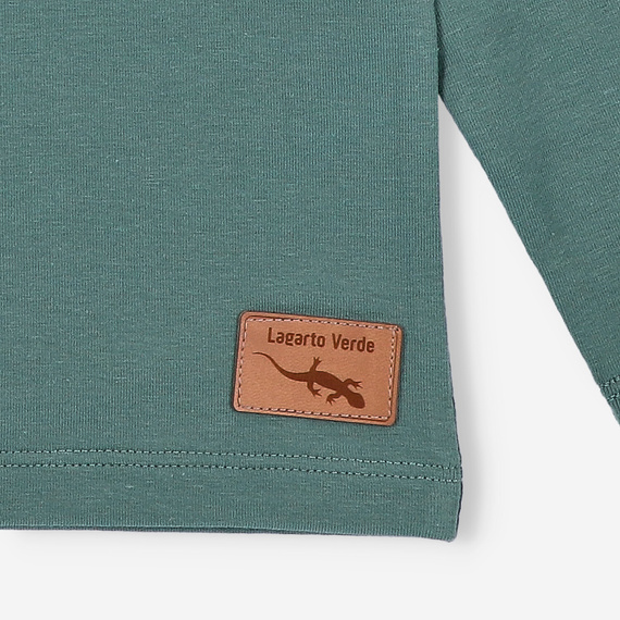 KAR-1020 Chlapčenská blúzka s dlhým rukávom Lagarto Verde zelená - bavlna s elastanom, poľská výroba