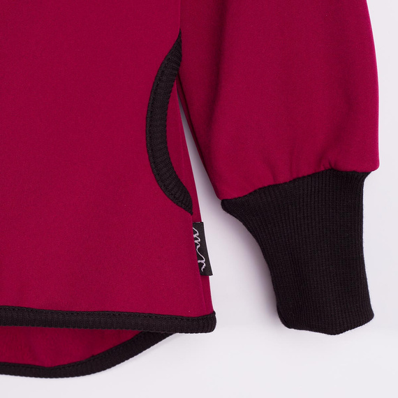 229002 Nicol Softshellová bunda pre dievčatá s kapucňou, fleece, reflexná - bordová
