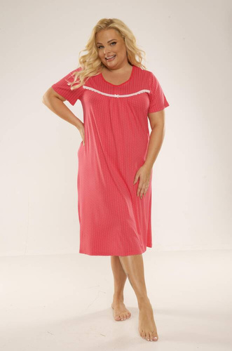 447 Juliette Plus Size Forex nočná košeľa - malinové bodky