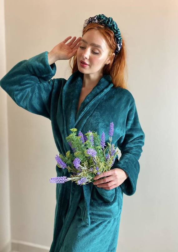 628 Abigail Dlhý dámsky župan Forex - zelený