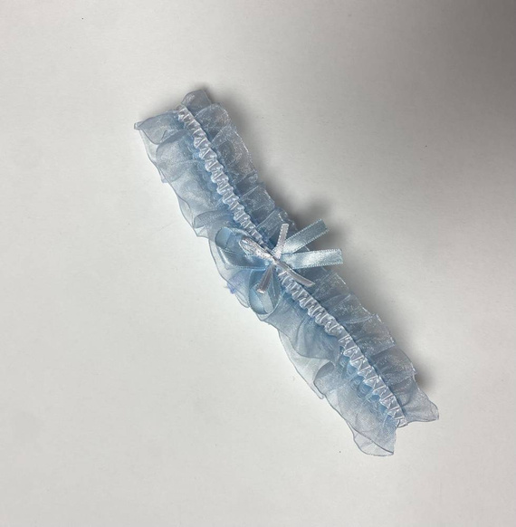 221 De Lafense šifónové podväzky - svetlomodré