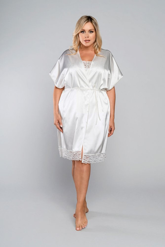 Dotykový župan s krátkym rukávom Italian Fashion - ecru