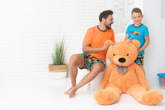 Komické chlapčenské pyžamo s krátkym rukávom, nohavice Italian Fashion - tyrkysová/potlač