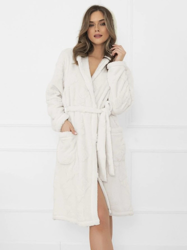 Dámsky plyšový župan Talianska móda - s kapucňou, teplý, mäkký bipolárny