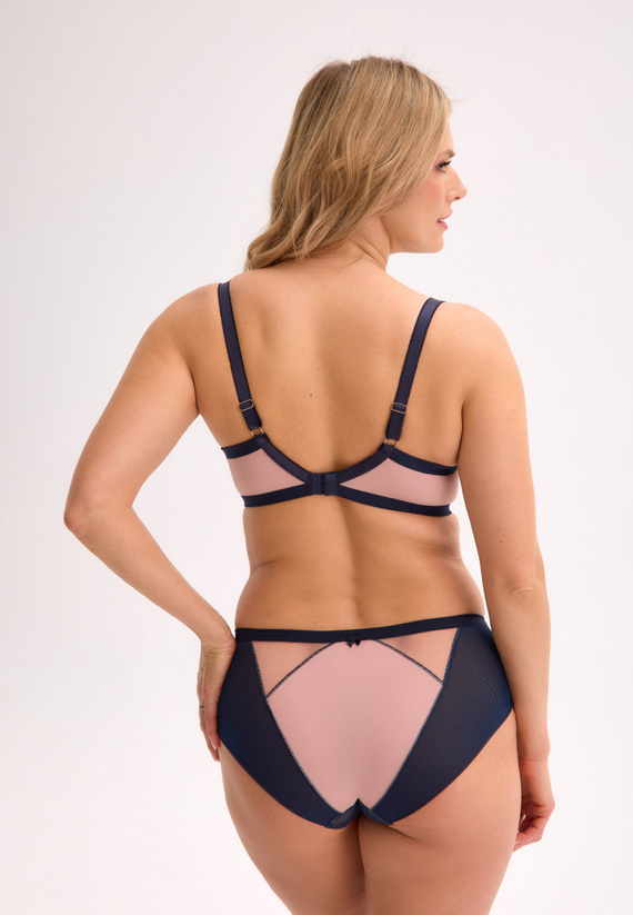 Polopodšitý podprsenka Aina BS 1273 Gaia – Ružová a modrá, čipka, tyl, mikrovlákno, dokonalá podpora