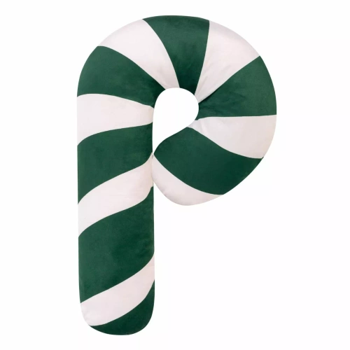 Vianočný vankúš Candy Cane 35x57 zelený biely velúr NL24 Spod Igły i Nitki