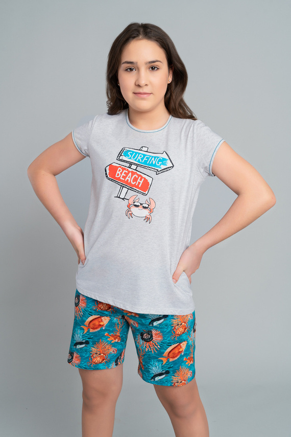 Oceania Dievčenské pyžamo Italian Fashion - melange/print