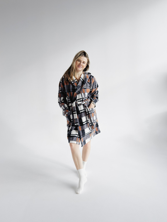 031 Deka na župan De Lafense - hrejivý dámsky župan z flísu Super Cozy, ťavia farba