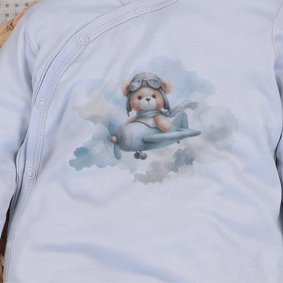 NINI BABY BEAR PILOT dojčenský overal 100 % bambus poľský ABN-5749