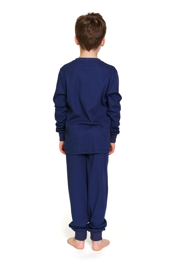 7351 Detské bavlnené pyžamo Doctor Nap - comfort classics - tmavomodré