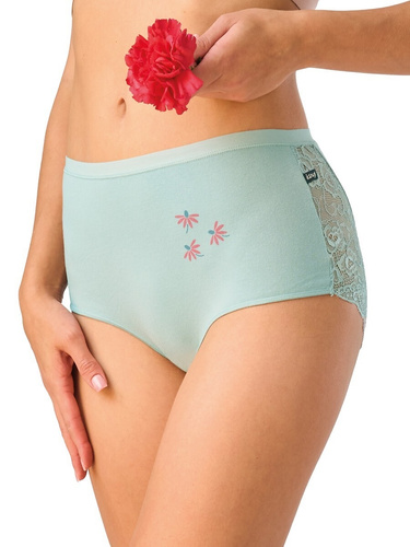 LPF 570 dámske nohavičky maxi bikini z bavlny s čipkou – balenie 2 ks