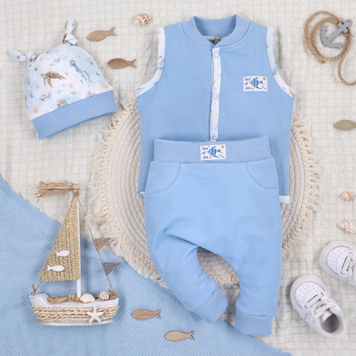 ABN-5457 Sea Of Joy Detské tepláky Nini - organická bavlna, pohodlný pás