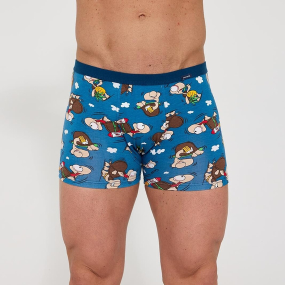 Cornette Tattoo 280/258 Chillout 2 – modré pánske bavlnené boxerky