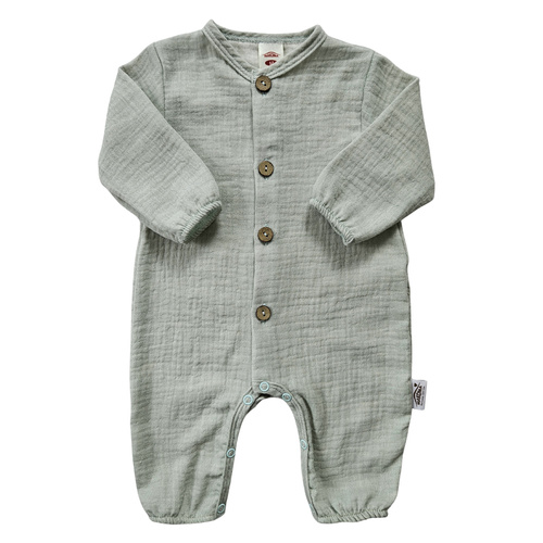 Len mušelínové pyžamo 02235BSM Makoma mint - ľahké, priedušné, 100% bavlna