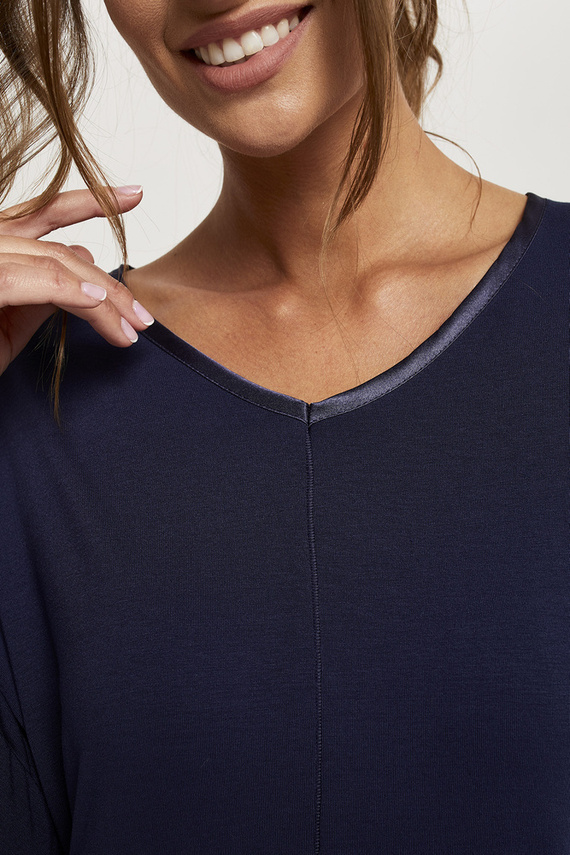 Song Dámske pyžamo 3/4 rukávy, 3/4 nohavice Talianska móda - tmavomodrá