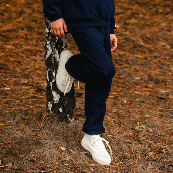 Simply Comfy Detské tepláky Eevi námornícka modrá - 100% bavlna, s vreckami