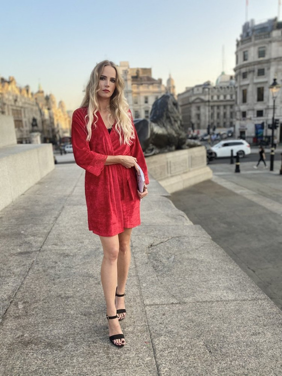 457 Milagros Dámsky krátky župan Forex - červený