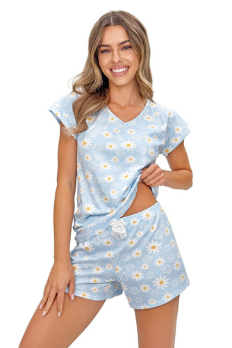 Pyžamo Margaret Short Donna bavlna kvetinová potlač s krátkym rukávom