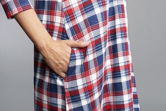 Nočná košeľa Rugia pre tehotné a dojčiace ženy s 3/4 rukávmi Talianska móda - tmavomodrá