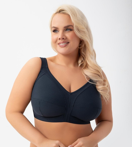 Mäkká podprsenka s kosticami K 973 Nela Gorsenia navy blue - pohodlná podprsenka pre plné poprsie