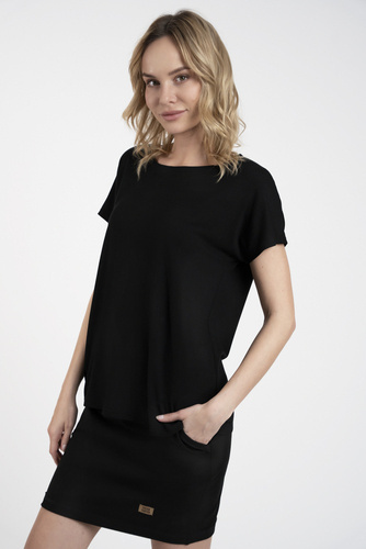 Ksenia Blúzka s krátkym rukávom Italian Fashion - čierna