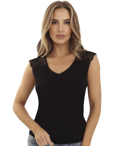 Dámska blúzka Elza Emili z viskózy s vyšívaným tylom V-neck Krátky popis