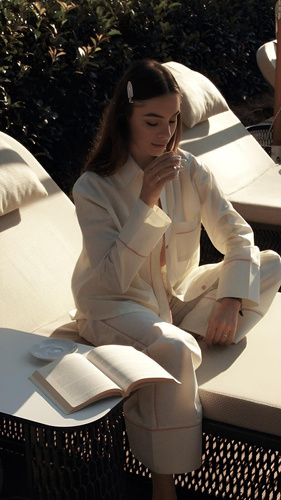 Dámske pyžamo Sensis Raven limetkové – bavlna, košeľa na gombíky a nohavice