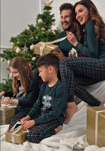 Foggia Dámske pyžamo s dlhým rukávom a dlhými nohavicami Italian Fashion - zelená/potlač