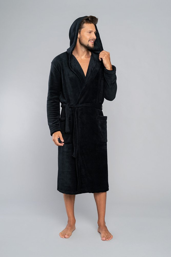 Mimas Pánsky župan s kapucňou Italian Fashion- graphite