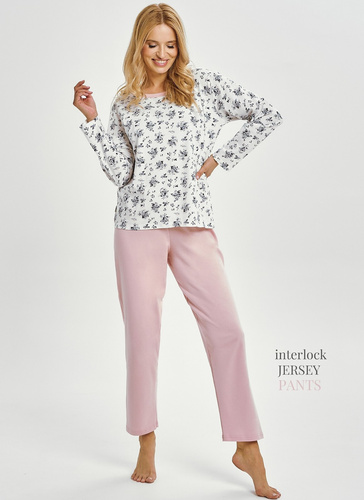 Martina 3451 Taro dámske pyžamo biele 100% bavlna classic